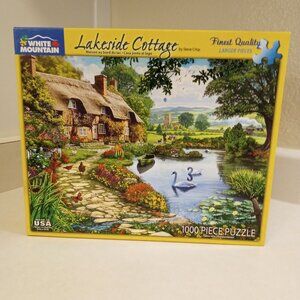 White Mountain Lakeside Cottage, Castle Jigsaw Puzzle,  Sakura River Cottage